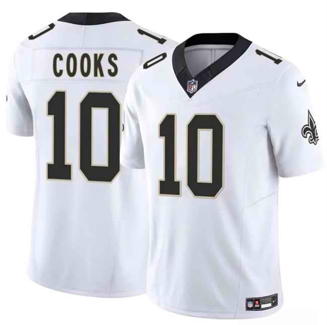 Men's New Orleans Saints #10 Brandin Cooks White 2025 F.U.S.E Vapor Limited Stitched Football Jersey